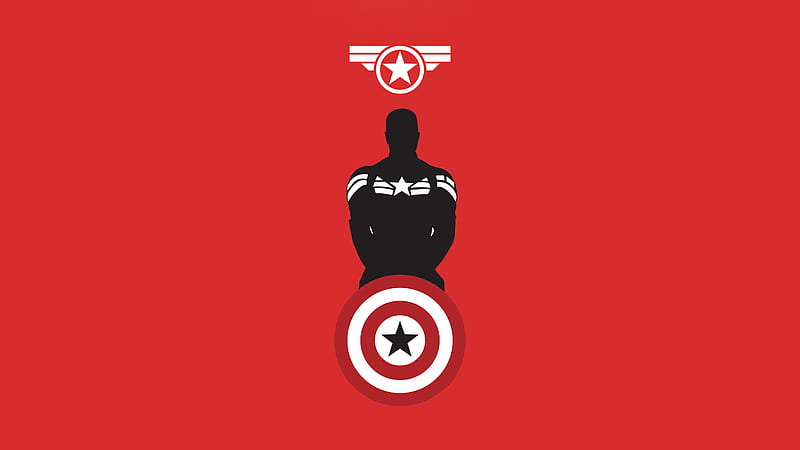 Marvel Comics Minimalist Red Superhero Captain America, HD wallpaper