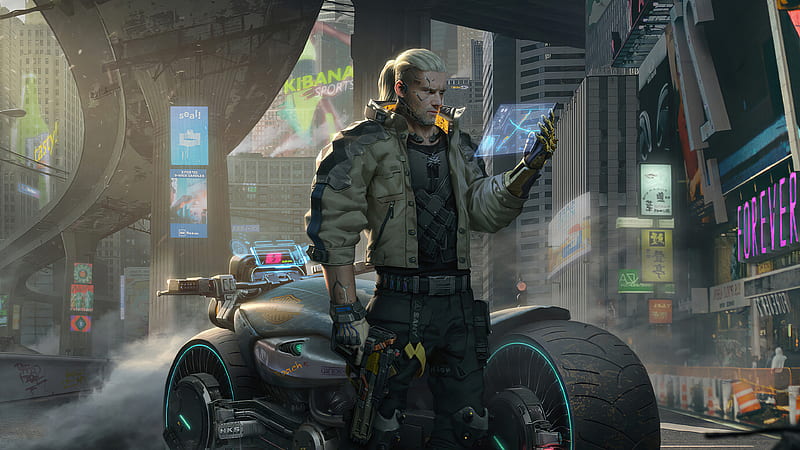 Witcher Cyberpunk 2077 , witcher, cyberpunk-2077, games, artstation, artwork, HD wallpaper