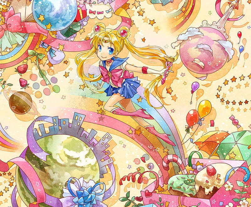 Sailor Moon Party Pretty Cutee Bonito Multicolors Sweet Anime Party Sailor Moon Hd Wallpaper Peakpx