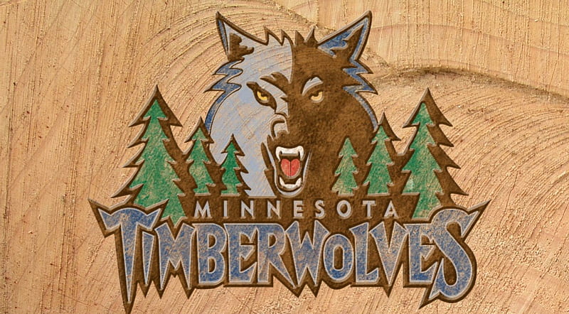 Timberwood, Minnesota Timberwolves, made with GIMP, NBA, wood, Basketball, HD wallpaper