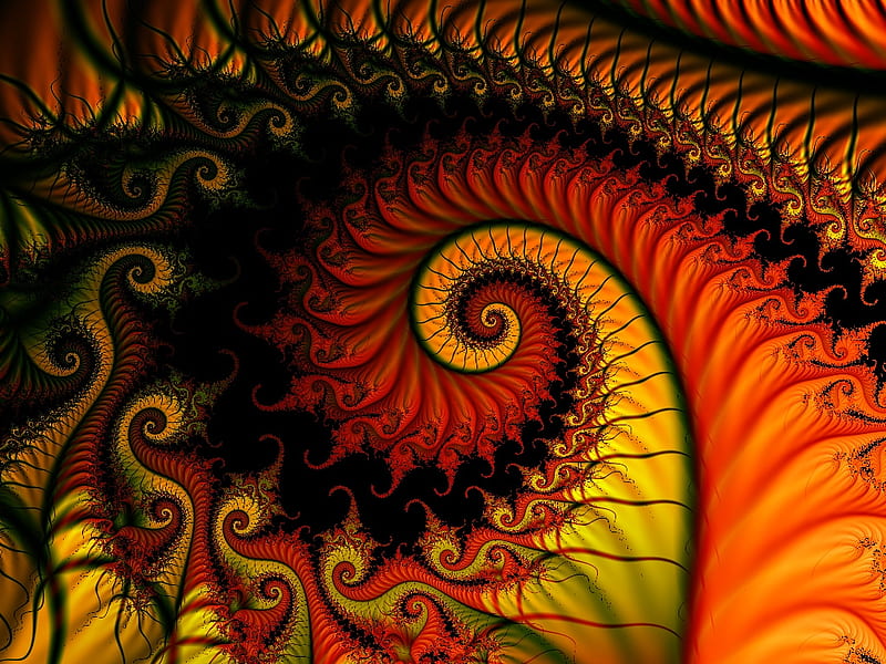 Spiral, art, fractal, abstract, artwork, HD wallpaper