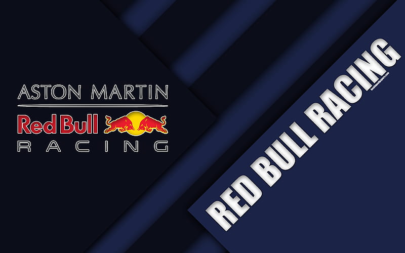 Aston Martin Red Bull Racing, Red Bull F1 Formula 1, emblem, logo, material design, abstraction, season 2018, F1 race, Red Bull, HD wallpaper