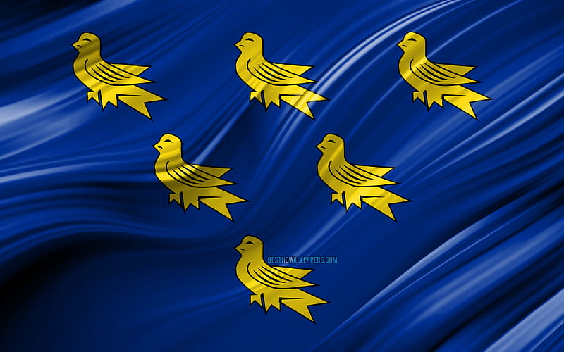 Sussex flag, english counties, 3D waves, Flag of Sussex, Counties of England, Sussex County, administrative districts, Sussex 3D flag, Europe, England, Sussex, HD wallpaper