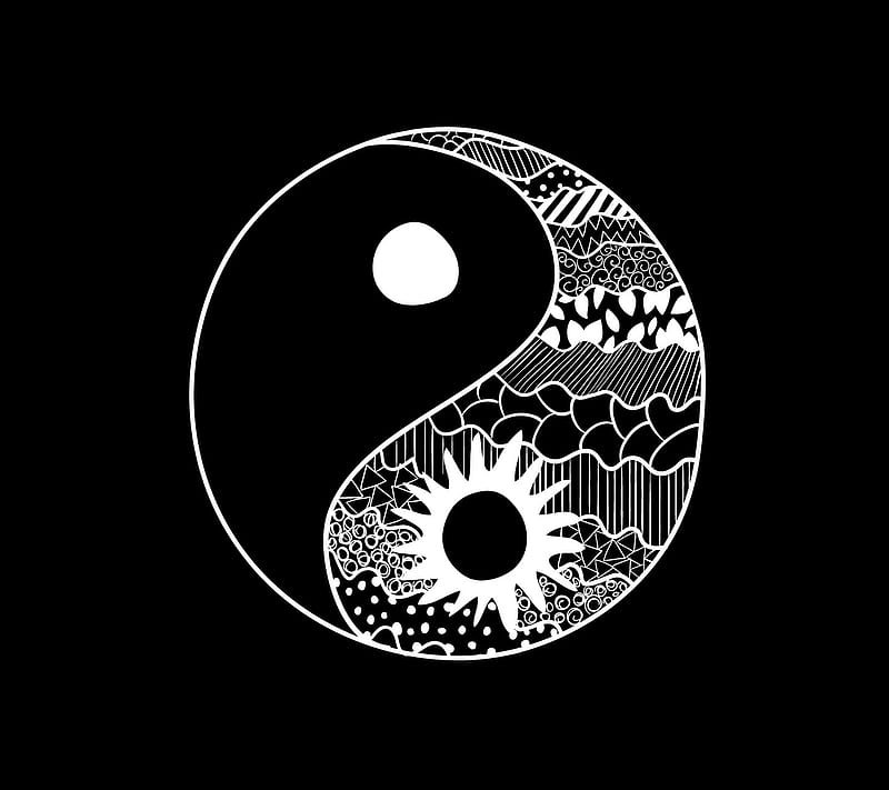 Yin yang, black, future, logo, white, yinyang, HD wallpaper