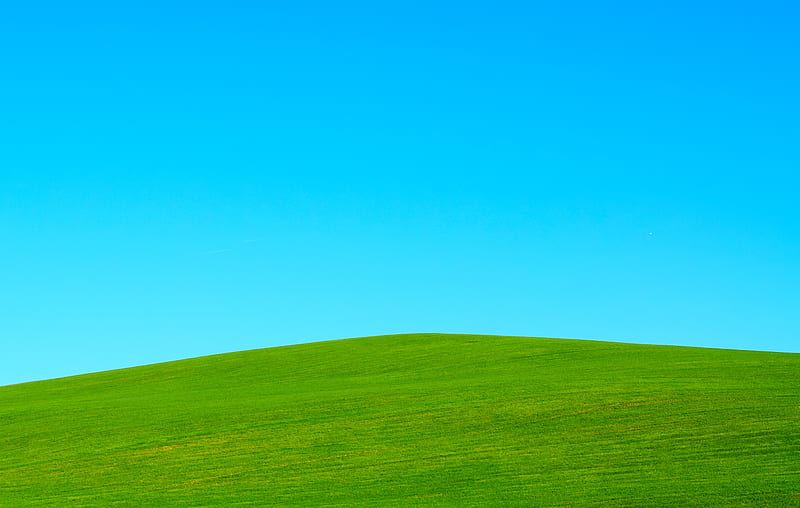 green hill under blue sky, HD wallpaper