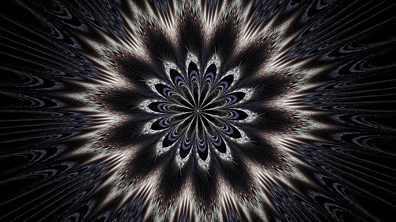 fractal, kaleidoscope, symmetry, abstraction, HD wallpaper