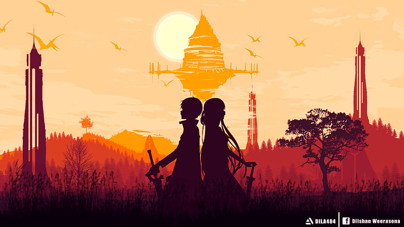 Asuna Yuuki & Kirito Cool Sword Art Online, HD wallpaper