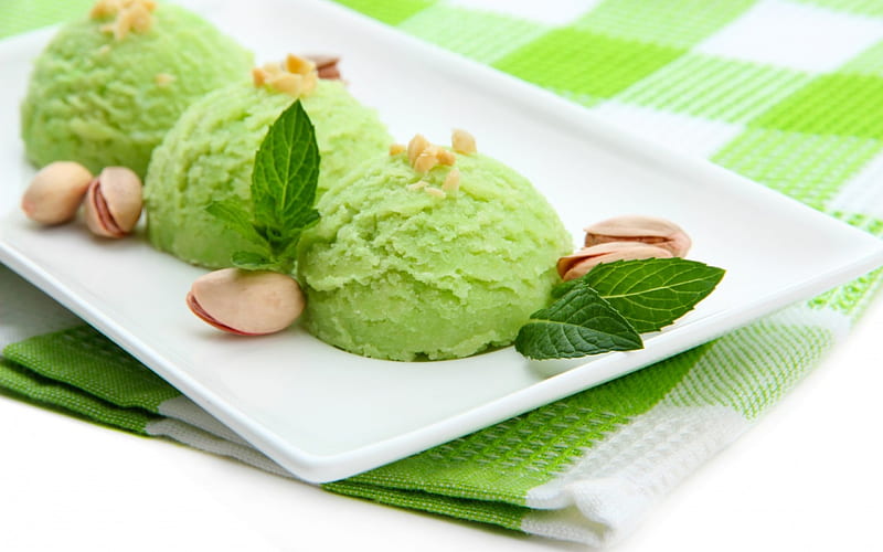 *** Pistachio ice cream ***, food, ice, cream, pistachio, dessert, HD wallpaper