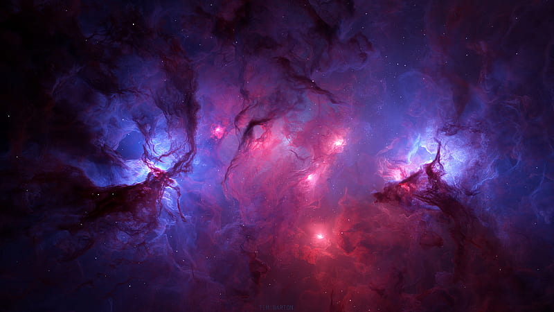 violet nebula, explosion, gas cloud, galaxy, universe, Space, HD wallpaper