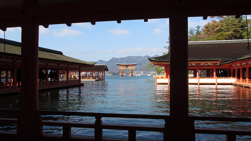 Itsukushima Shrine, japan, torii, japanese, shrine, ocean, hiroshima,  temple, HD wallpaper | Peakpx