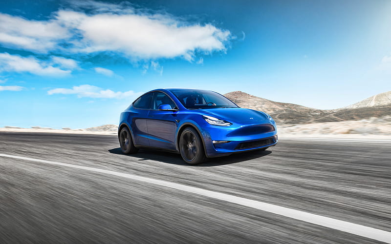 Tesla Model Y, road, 2019 cars, electric cars, american cars, 2019 Tesla Model Y, Tesla, HD wallpaper