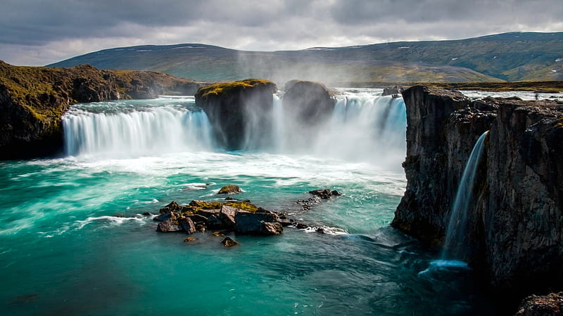 Gooafoss Waterfall, Iceland, Rocks, Waterfall, Nature, Iceland, Hd 