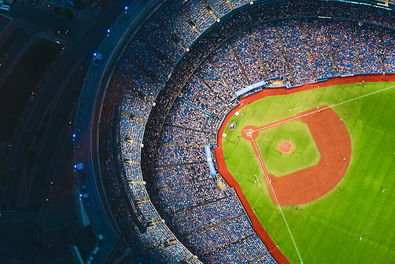 aerial graphy of baseball stadium, HD wallpaper