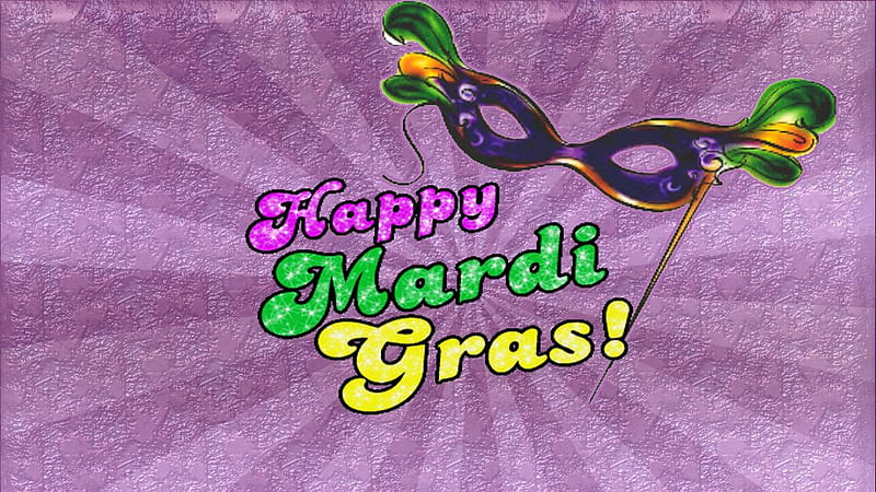 Happy Mardi Grass Word With Face Mask Mardi Gras, HD wallpaper