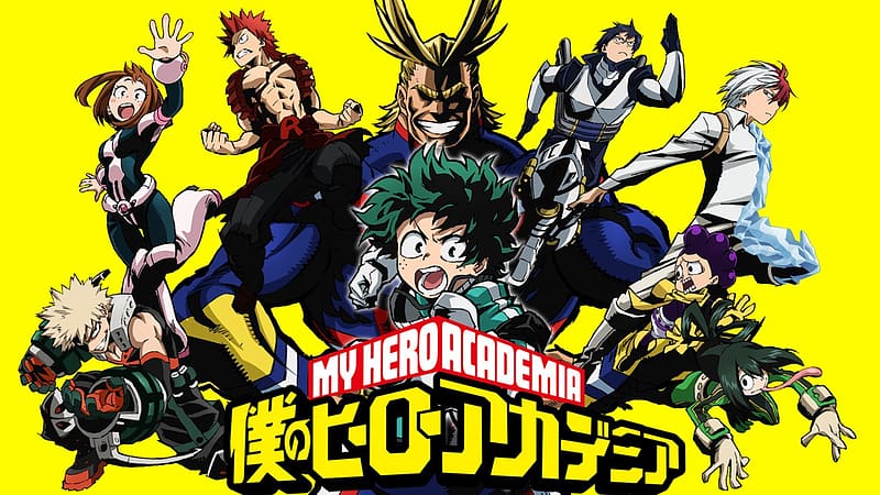 Bakugō Katsuki, Midoriya Izuku, Kirishima Eijirō and Todoroki