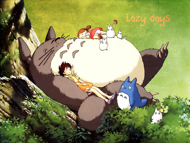Lazy Days~, colorful, movie, little girls, sleeping, cute, anime, My  Neighbor Totoro, HD wallpaper | Peakpx