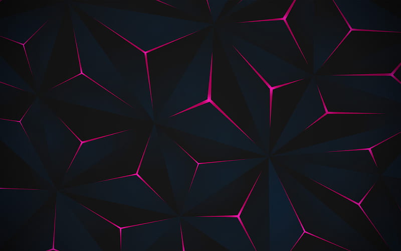 low poly 3D texture, geometric shapes, low poly art, 3D textures, low poly textures, black low poly background, geometric textures, HD wallpaper