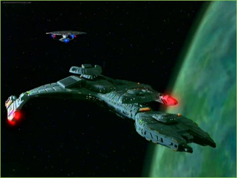 Klingon Vorcha Warship, klingon, vorcha, star trek the next generation, klingon ship, HD wallpaper