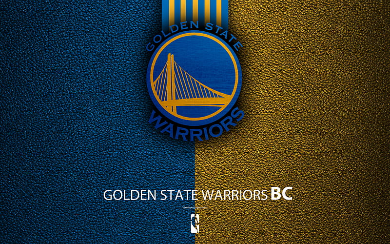 Golden State Warriors logo, basketball club, NBA, basketball, emblem, leather texture, National Basketball Association, Auckland, California, USA, Pacific Division, Western Conference, HD wallpaper