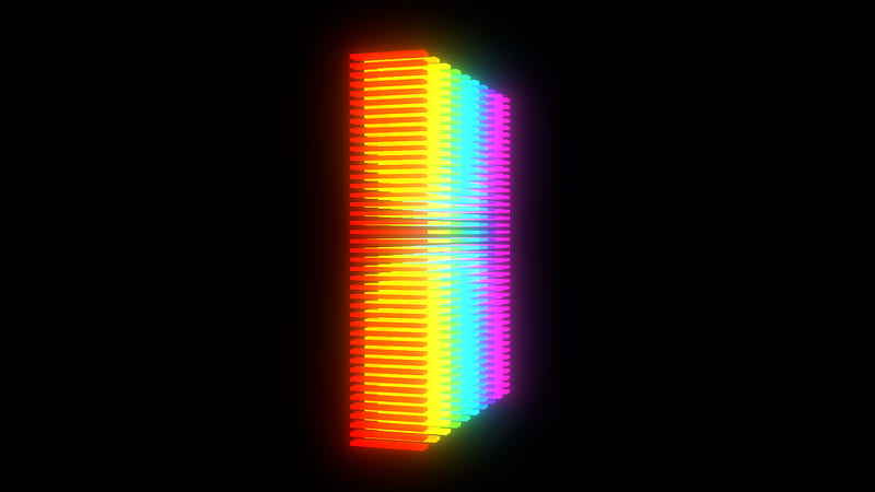 rainbow, colorful, gradient, stripes, black, HD wallpaper