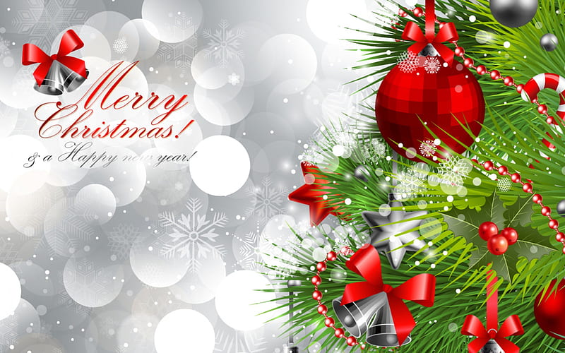 Merry Christmas & a Happy New Year, holidays, christmas, wishes, abstract, greetings, HD wallpaper