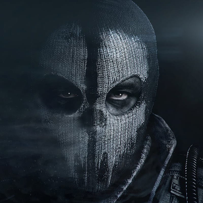 Call Of Duty Ghosts, black oops, cod, enemy, eye, fight, game, mask, shadow, super hero, HD phone wallpaper