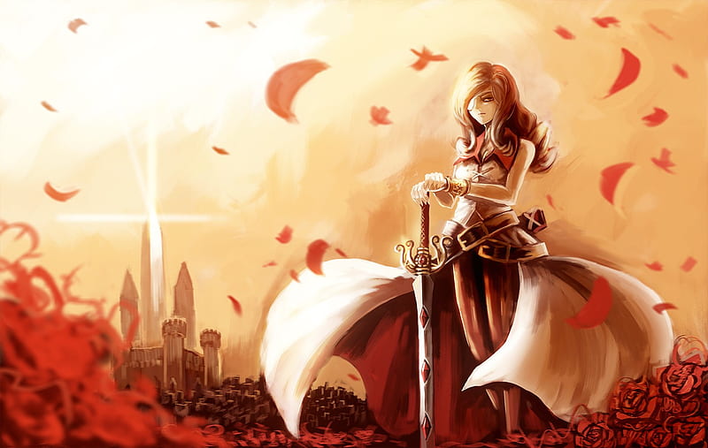 Fantasy Sword Warrior Anime 4K wallpaper download