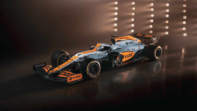 McLaren MCL35M with a special Gulf livery 2021 2, HD wallpaper