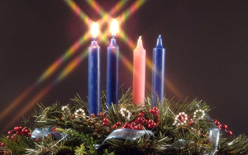 Second Advent, second week, Advent, decoration, candles, HD wallpaper