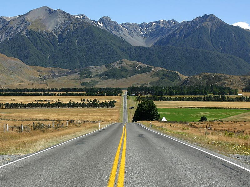 ROAD TO ARTHER'S PASS. NZ, pass, road, mountains, nz, HD wallpaper