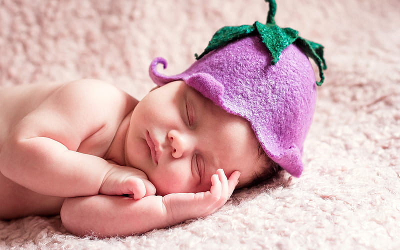 sleeping, cute, sleep, newborn, baby, cap, child, HD wallpaper