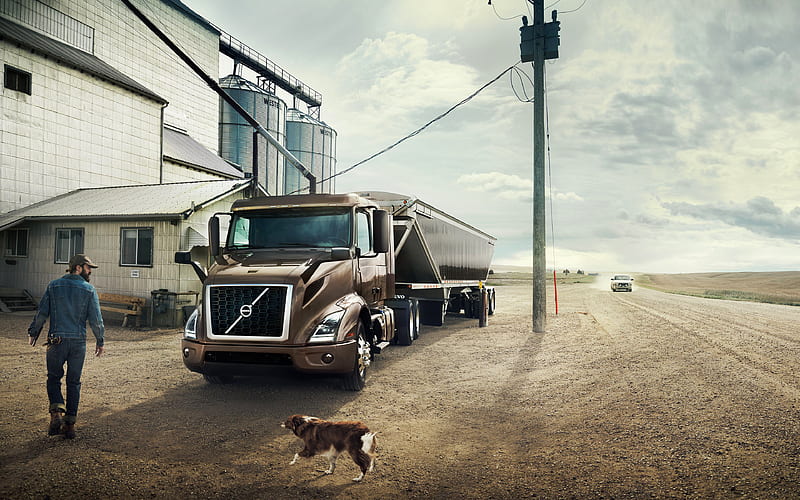 Volvo VNR semi truck, 2017 trucks, factory, new Volvo VNR, Volvo, HD wallpaper