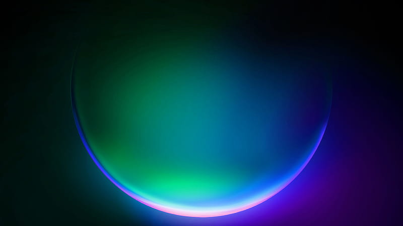 Green Blue Bubble Glow Windows 11 Abstraction Abstract, HD wallpaper