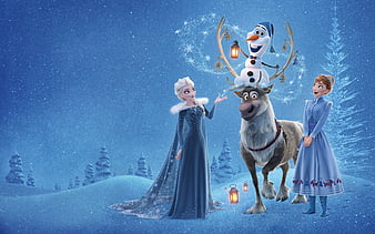 Elsa, Olaf, Anna, Kristoff Olafs Frozen Adventure, 2017 movie, 3D-animation,  HD wallpaper | Peakpx