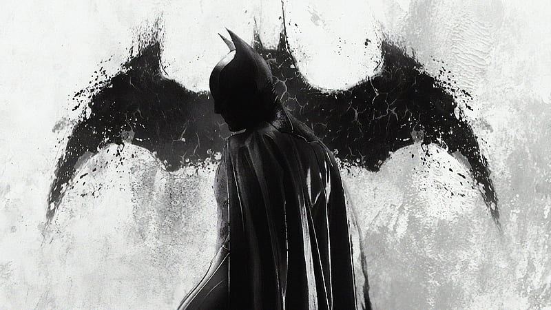 Batman Monochrome, batman, superheroes, digital-art, artwork, HD wallpaper