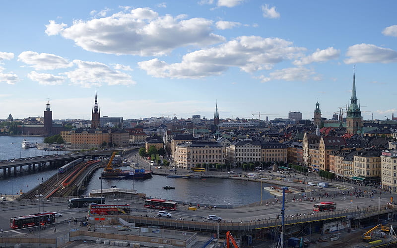 Stockholm, Old Town, city panorama, Sweden, cityscape, Swedish cities, HD wallpaper