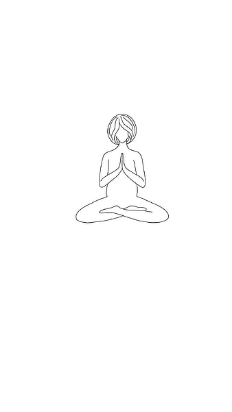 Premium Vector | A line drawing of a woman sitting in a yoga pose.