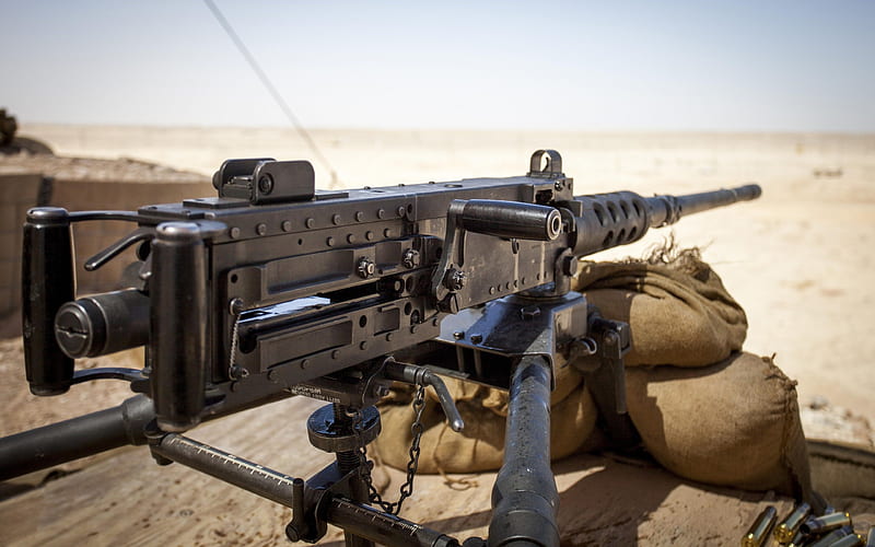 Browning M2, American heavy-caliber machine gun, American weapons, 50 caliber, M2HB, M2A1, machine gun, HD wallpaper