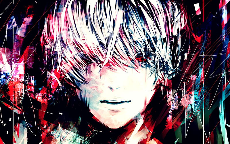 Tokyo Ghoul, Kaneki Ken, art, face, portrait, protagonist, Japanese manga, HD wallpaper