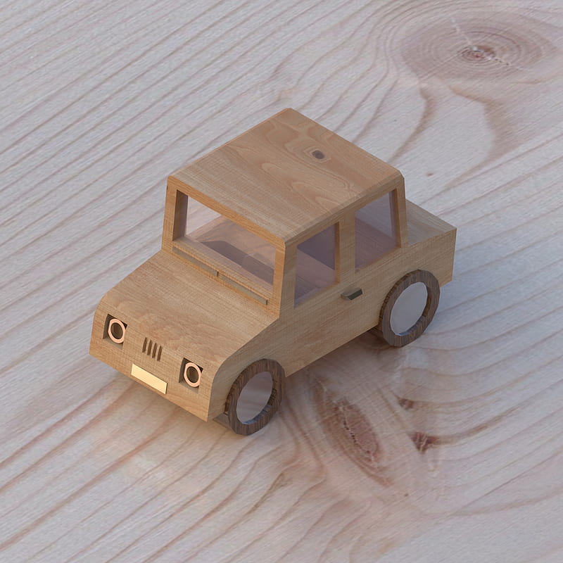 Wooden car toy, 2019, new, render, vintage, wood, HD phone wallpaper