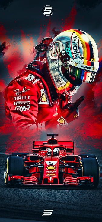 Download Sebastian Vettel Kneeling On The Track Wallpaper  Wallpaperscom
