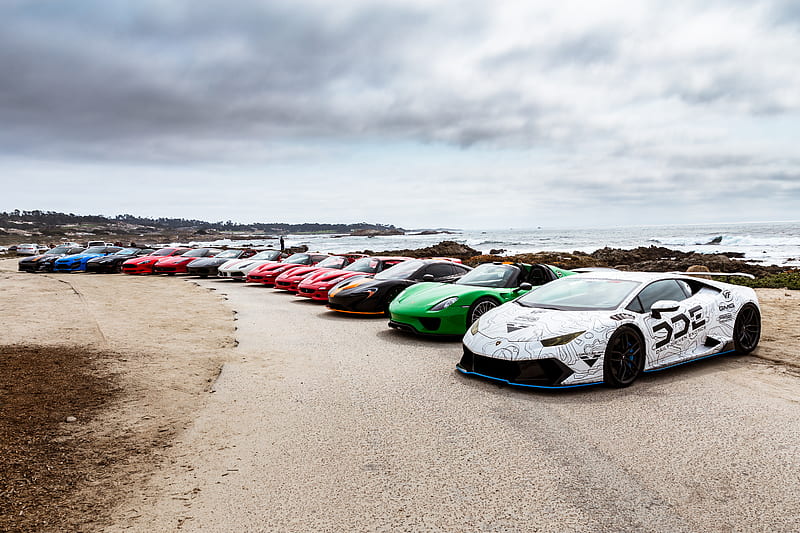 cars, sports cars, colorful, coast, HD wallpaper cars, sports cars, colorful, coast, HD wallpaper