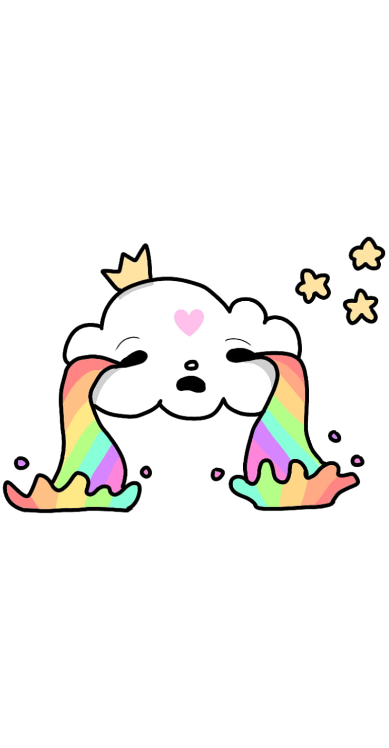 Rainbow, cartoon, cute, pastel, unicorn, HD phone wallpaper