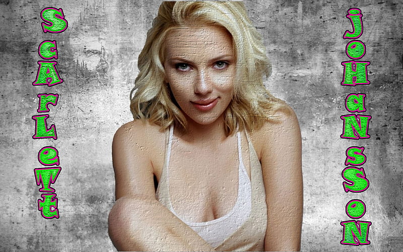Scarlett Johansson Graphity, female, graphity, scarlett, blonde, johansson, wall, HD wallpaper