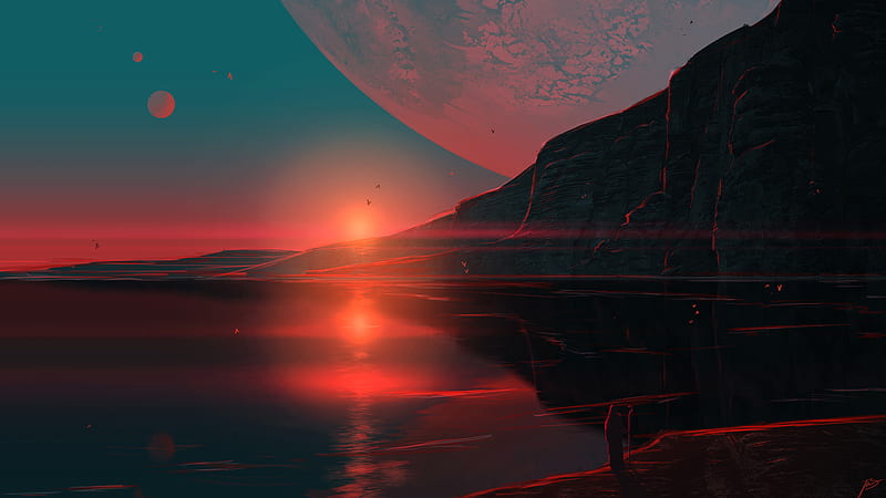 Another Planet Sunset, HD wallpaper