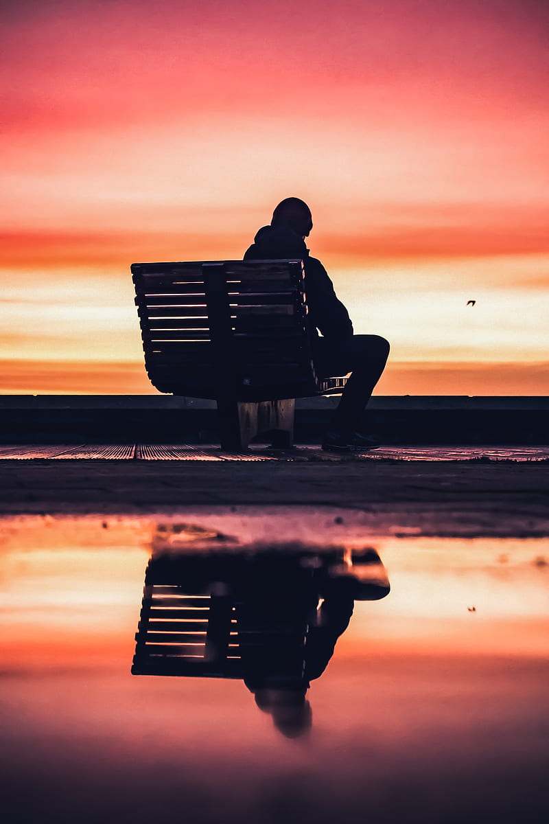 Man Is Sitting Alone On Mountain Alone, HD wallpaper | Peakpx