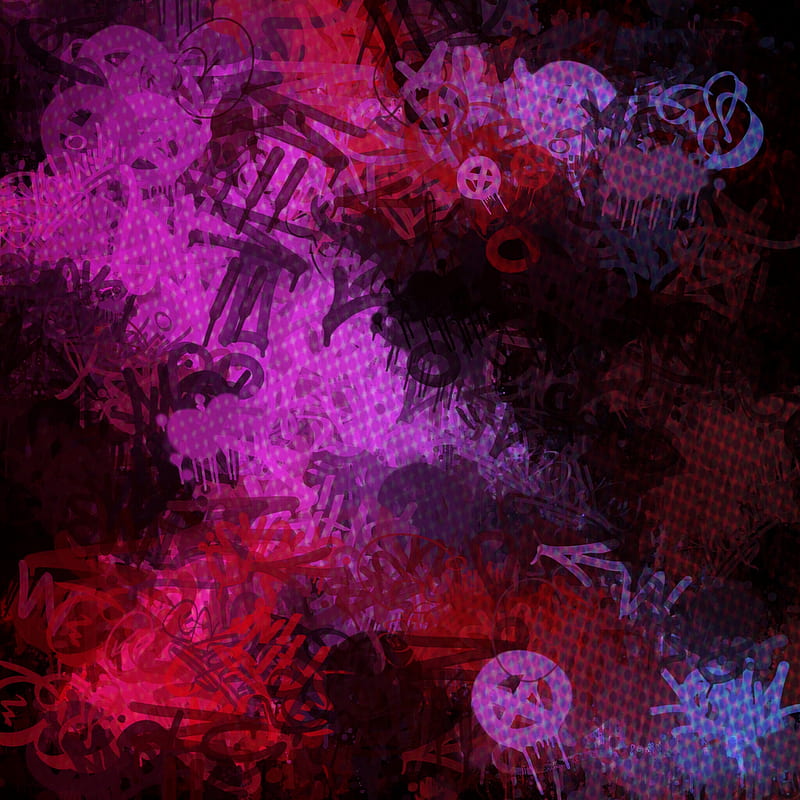 X-Graffiti 03, graffiti, halftone, paint, pink, purple, red, spray, tag, tagging, HD phone wallpaper