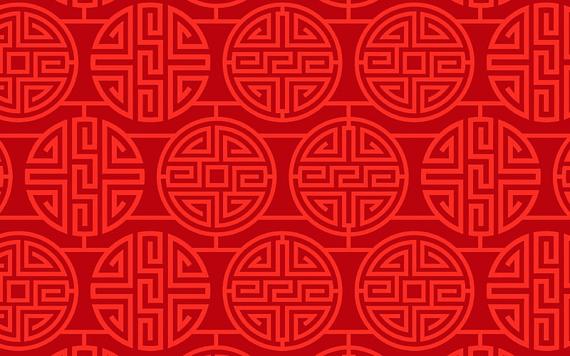 red chinese background, circle chinese ornaments, chinese ornament background, chinese patterns, chinese ornaments, red backgrounds, HD wallpaper