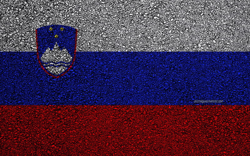 Flag of Slovenia, asphalt texture, flag on asphalt, Slovenia flag, Europe, Slovenia, flags of european countries, HD wallpaper