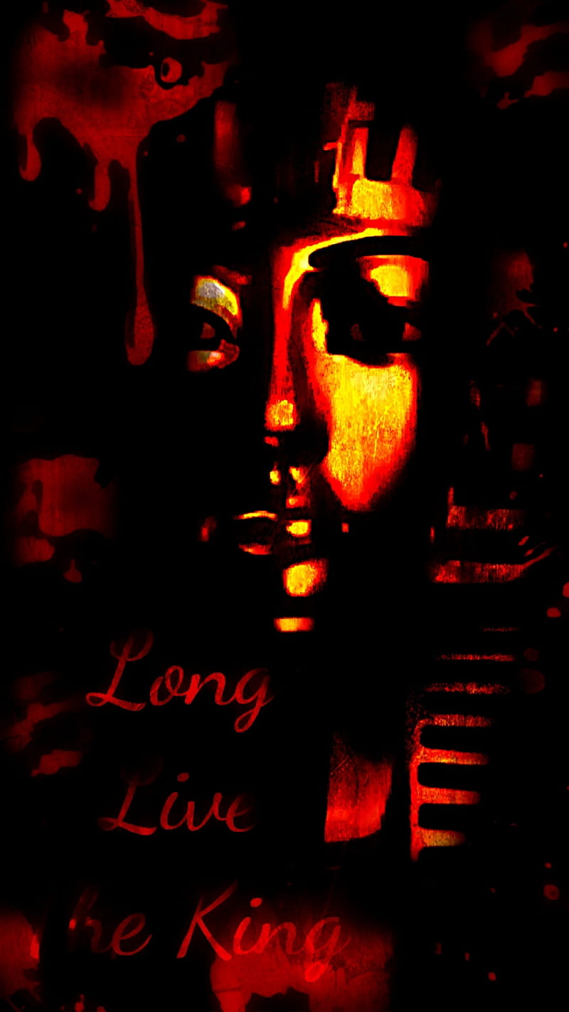 King Tut, blood, egypt, egyptian, gold, king tutankhamun, long live the king, pharo, red, HD phone wallpaper